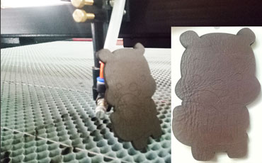 Co2 laser cutting leather PU 3mm fast speed